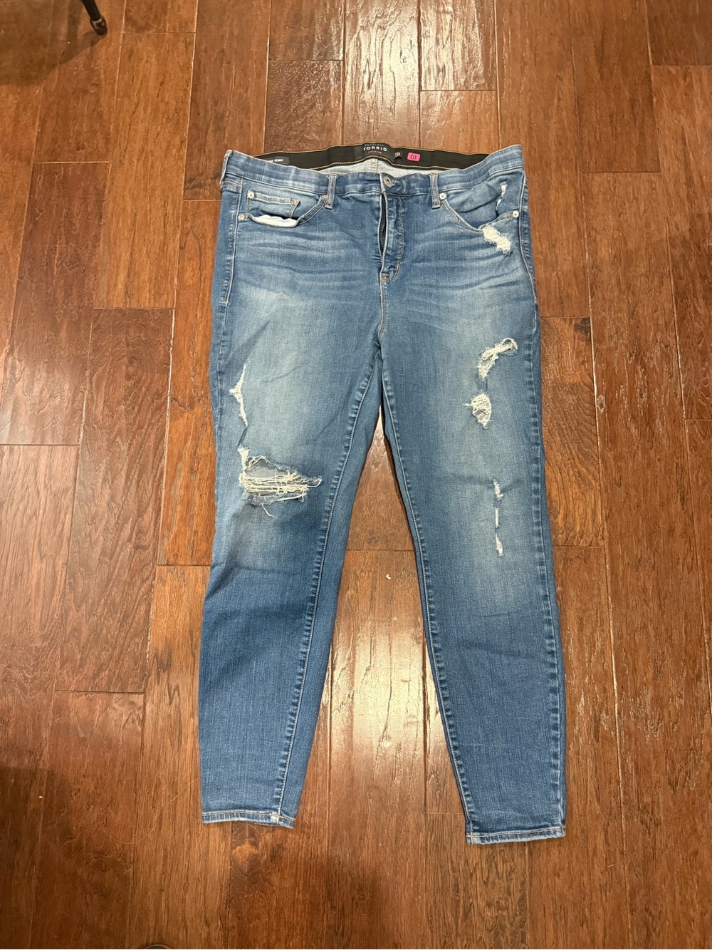 torrid Distressed Light Blue Skinny Jeans 20 R